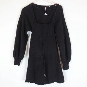 NWT FREE PEOPLE Dress Emmaline Square Neck Puff Long Sleeve